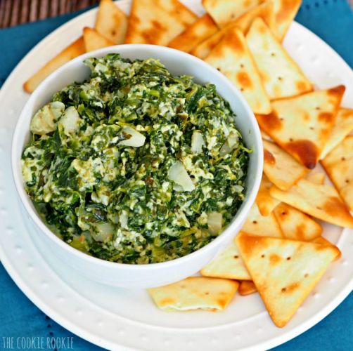 Crockpot Skinny Parmesan Spinach Dip