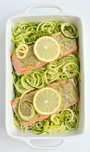 Lemon herb salmon zucchini