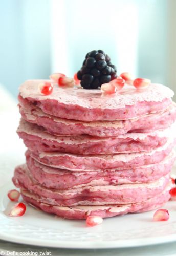 Vegan pink beet pancakes