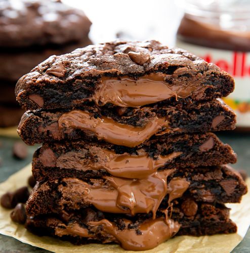 Chocolate Nutella Lava Cookies