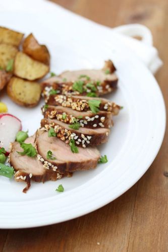 Sriracha and Sesame Glazed Pork Tenderloin