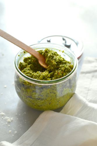 Spring Pesto with Asparagus and Kale