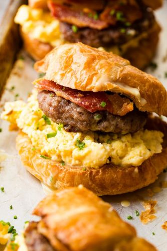 Killer Maple Mustard Croissant Breakfast Sandwiches