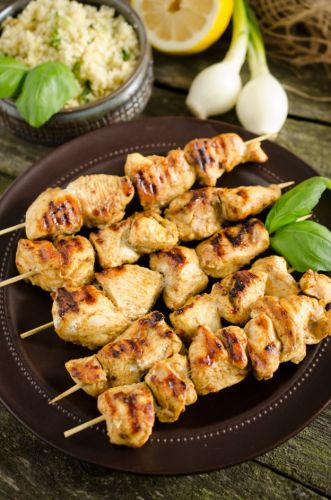 Lemon chicken skewers