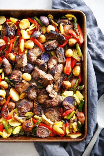 Sheet Pan Steak Tips and Veggies