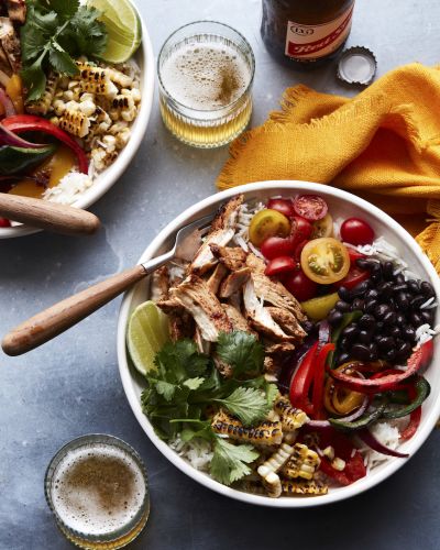 Chicken Fajita Bowls with Guacamole