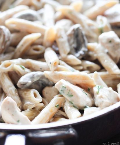 One-Pot Portobello Mushroom Chicken Alfredo