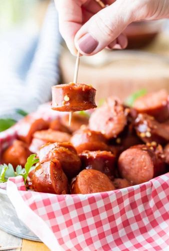 Crockpot Kielbasa Sausage Bites Appetizer