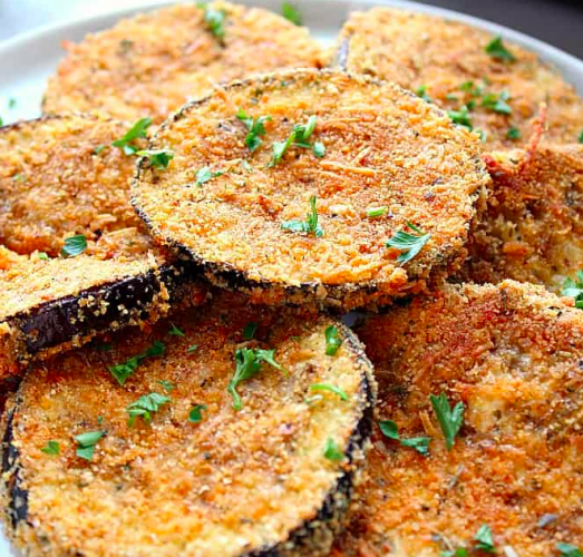 Garlic Parmesan Baked Eggplant