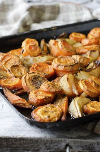 Sweet potatoes and carrot saute