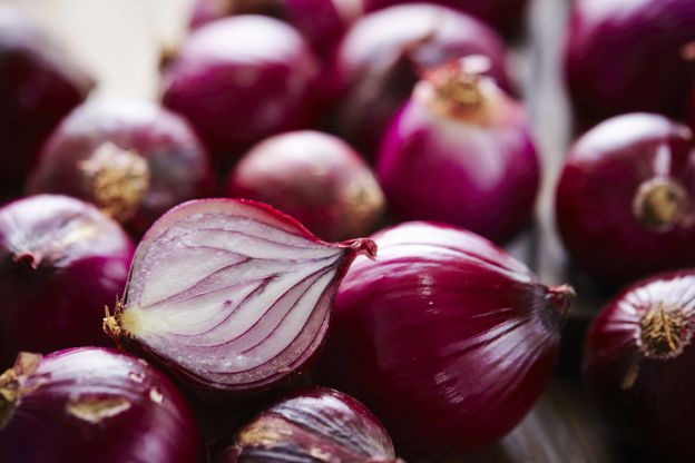 Red onions add color and can be used to make flowers