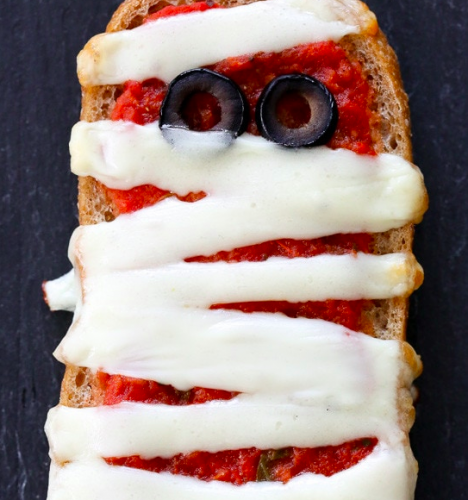 French Bread Pizza Mummies