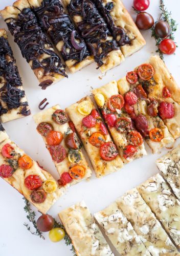 balsamic Onion, Heirloom Tomato And Three Cheese Foccacia