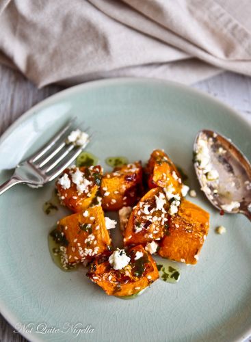 Roast pumpkin with feta and honey