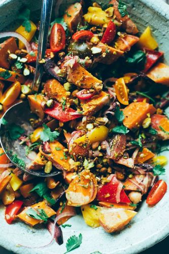 Moroccan sweet potato salad