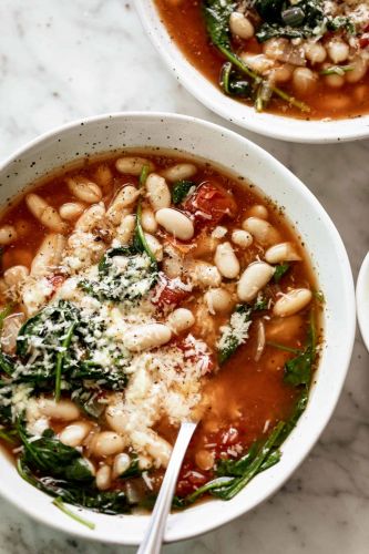 10-Minute White Bean Soup with Parmesan