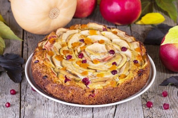 Apple, pumpkin and cranberry cake