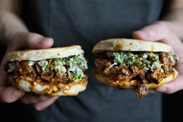 Xi'an-Style Smushed Lamb Meatball Burger