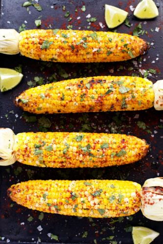 Grilled Cilantro Lime and Paprika Corn on the Cob