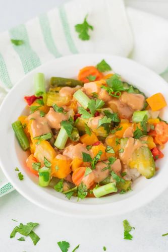 Frozen Vegetables with Peanut Sauce