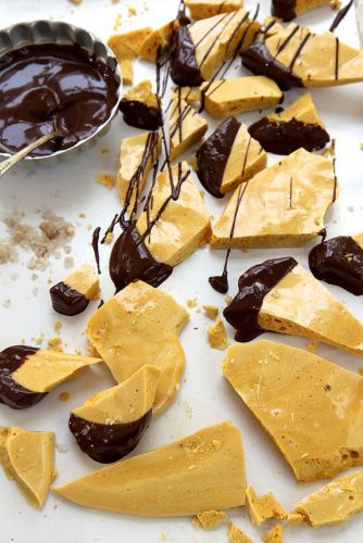 Homemade Honeycomb With Dark Chocolate And Sea Salt