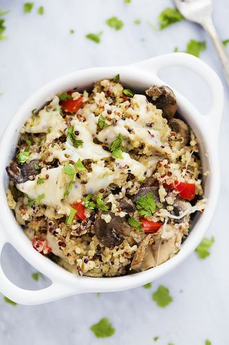 Cheesy MUshroom QUinoa