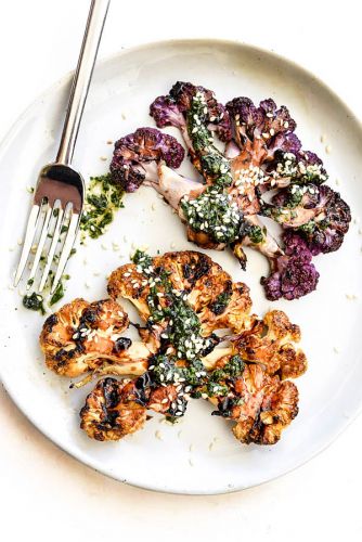 Grilled Teriyaki Cauliflower Steaks with Asian Gremolata