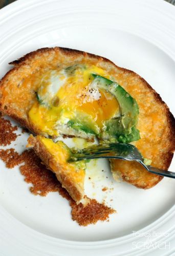 Avocado and egg in a hole