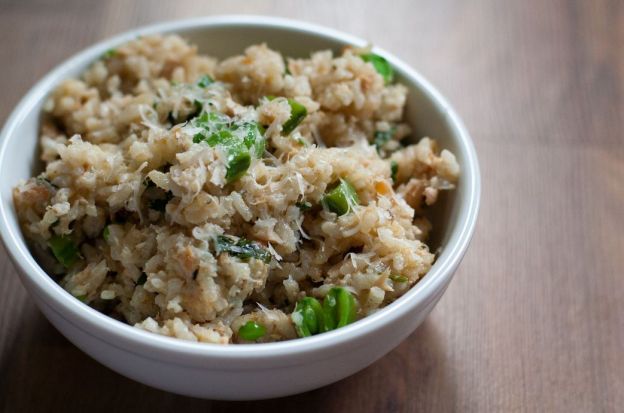 Salmon Snap Pea Risotto