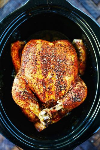 Crockpot Whole Chicken Rotisserie-Style