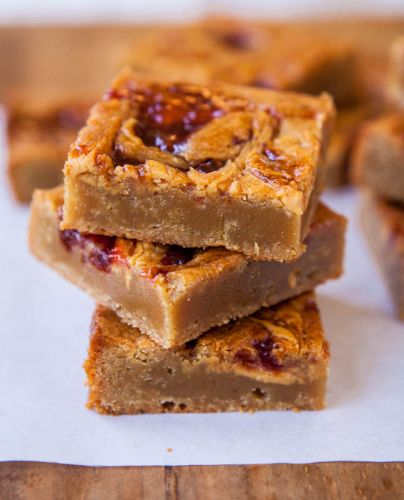 Peanut Butter and Jelly Blondies