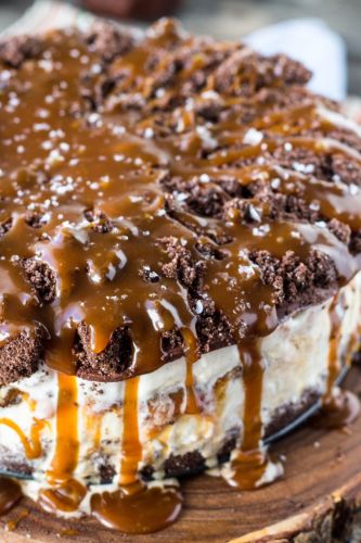 Salted Chocolate and Caramel Ice Cream Cake