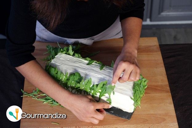 Decorate with arugula