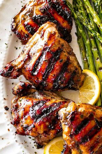 Grilled Chicken Thighs with Brown Sugar Glaze