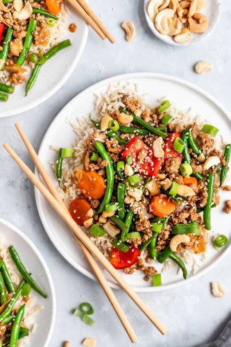 30-Minute Sesame Chicken Green Bean Stir Fry