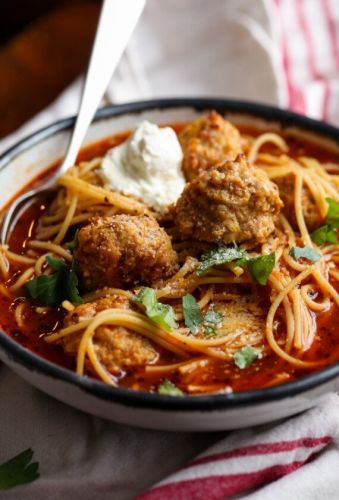 Spaghetti and Meatball Soup