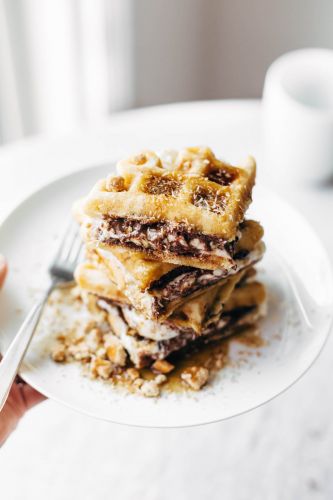 S'mores Waffles with Nutella and Toasted Coconut