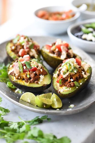 Taco Stuffed Avocados with Chipotle Cream