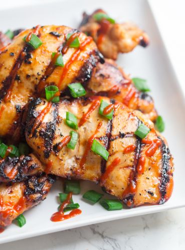 Grilled Honey Sriracha Chicken Thighs