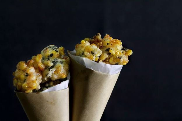 Corn and Seaweed Tempura Popper