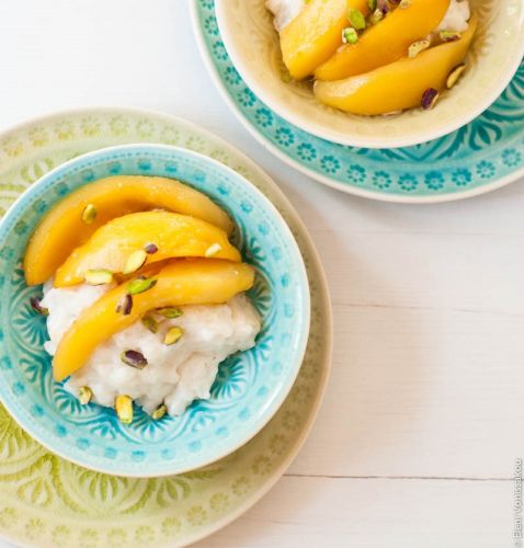 Vegan Coconut Rice Pudding With Mangoes