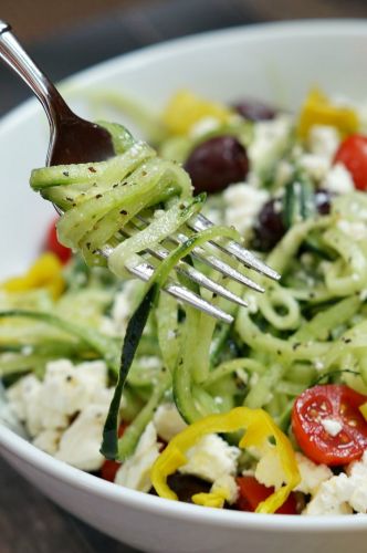 Spiralized Greek Salad