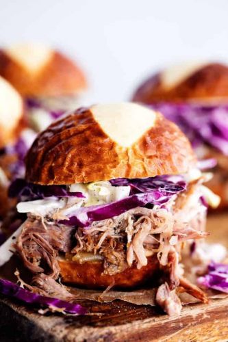 Slow Cooker Sweet Carolina Pulled Pork Sliders