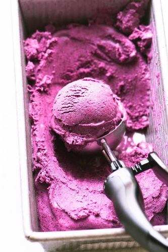 No-Churn Wild Blueberry Frozen Yogurt