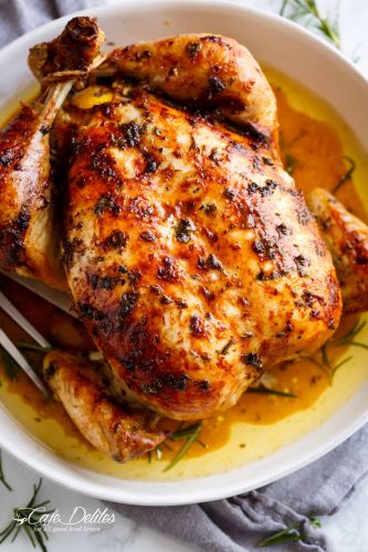 Garlic Herb Butter Roasted Chicken