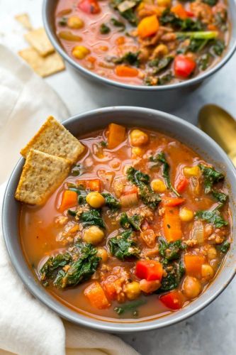 Slow Cooker Tuscan Turkey and Kale Soup