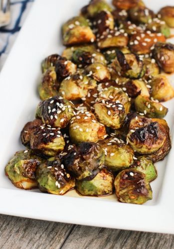 Honey Sesame Roasted Brussels Sprouts