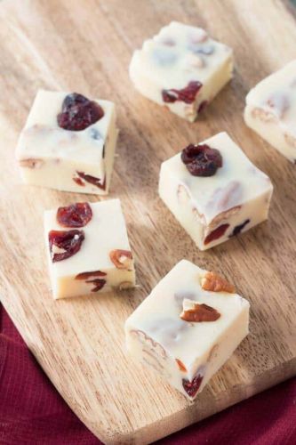 White Chocolate Cranberry Pecan Fudge