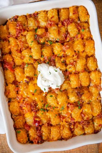 Chicken Bacon Ranch Tater Tot Casserole