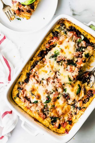 Easy Southwest Black Beans Polenta Casserole